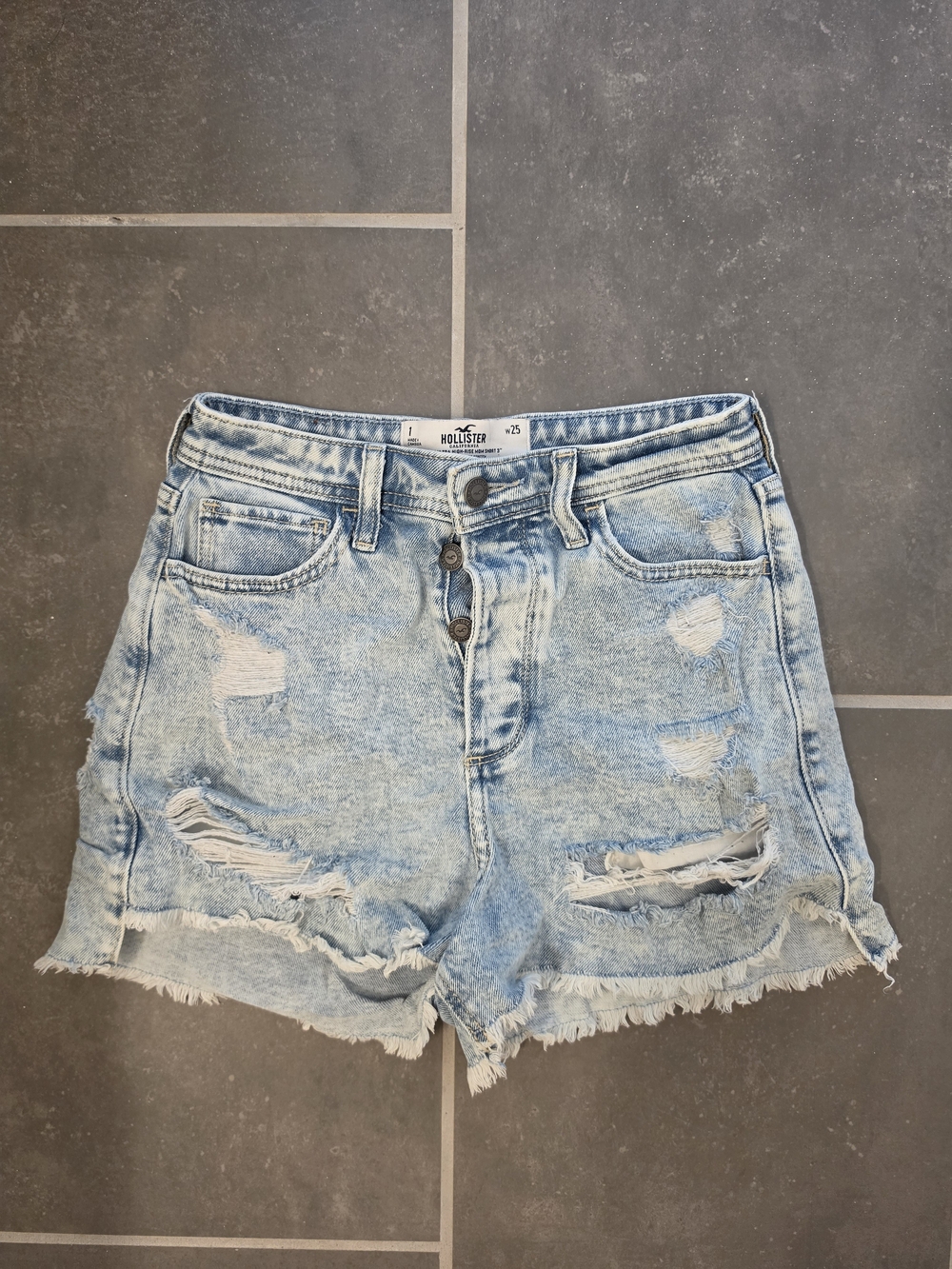 Hollister Light Distressed Denim Shorts